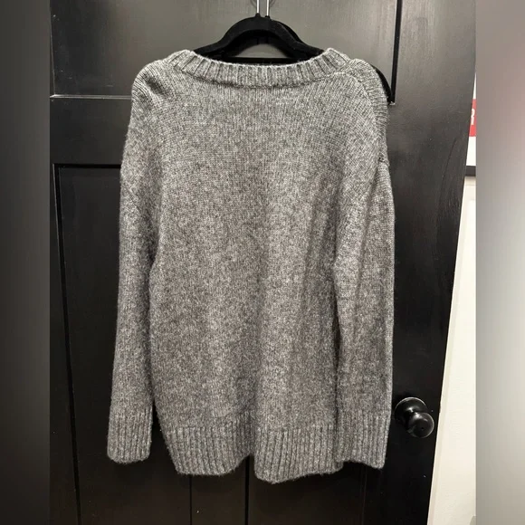 ZARA Oversized Gray Knit Sweater | Cozy Slouchy Fit - Picture 6 of 6